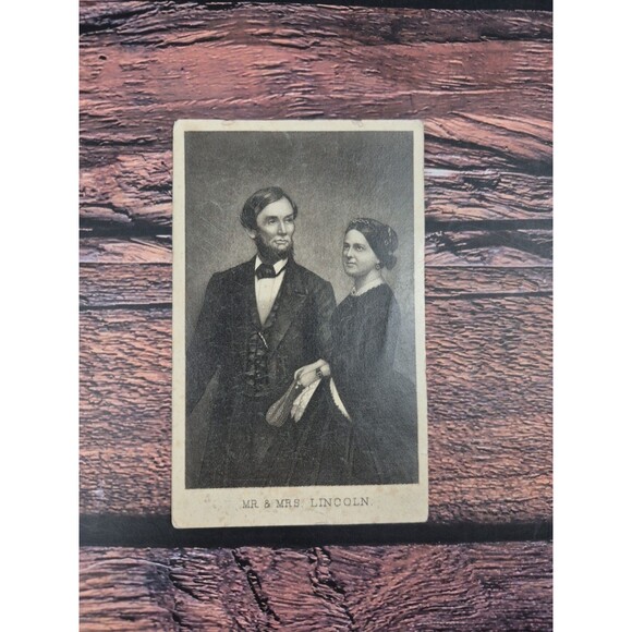 1860s‎ Carte De Visite Abraham & Mary Todd Lincoln Brady La Mere VTG Civil War - Picture 2 of 7